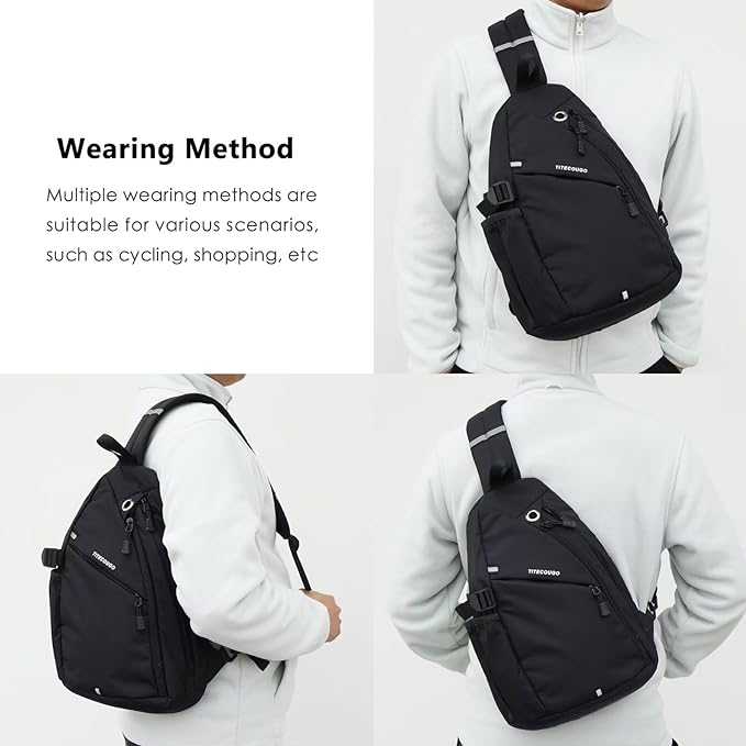 TITECOUGO Sling Bag Crossbody Shoulder Outdoor Travel Hiking Backpack for Women & Men