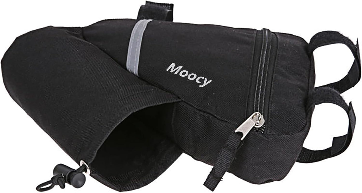 MOOCY Ultralight Reflective Bicycle Triangle Frame Bike Bag with Water Bottle Pouch -Black
