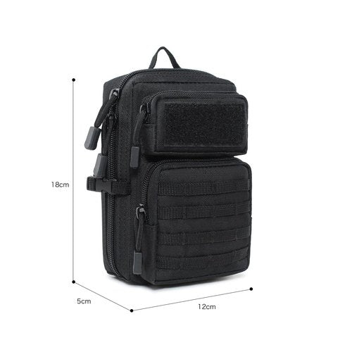 HOUSON Tactical EDC Bag, Waist Bag Molle Belt Bag Molle Multifunctional Bag Cell Phone Bag for Camping Hiking Cycling