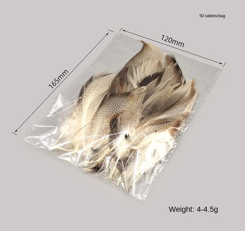 KTGCOZS Pack of 50 Flank Feathers Fly Tying Natural Barred Mallard Duck Flank Feathers Wild Goose Hair Wing