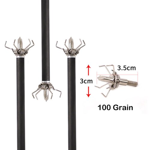 KURUGEILI 12PK 100 Grain Small Game Broadheads Blunt Judo Points with Broadhead Case Screw in Judo Broadheads for Hunting & Field Practice-Perfect for Small Game and Target Shooters