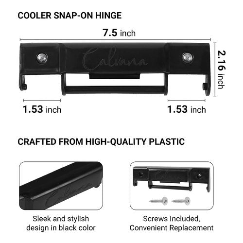 2-Pack Calvana Cooler Snap-On Hinge Replacement, Competible with Trailmate Coolers (Screws Included)