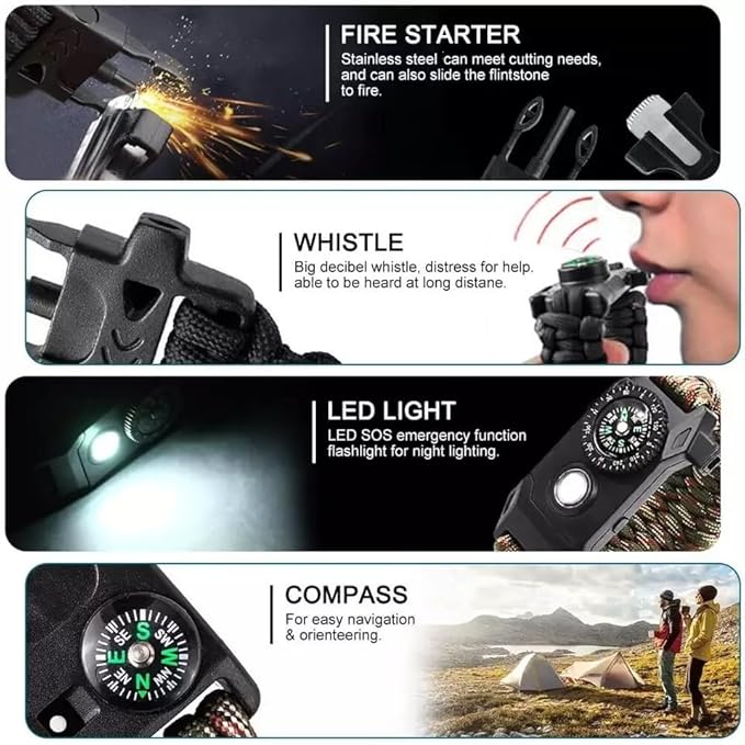 GALAXYLENSE Galaxy 251 Pcs First Aid Kits For Survival Emergency Trauma Military Combat Tactical Medical Hunting Camping Hiking IFAK EMT Bag (21 in 1 Bracelets Green)
