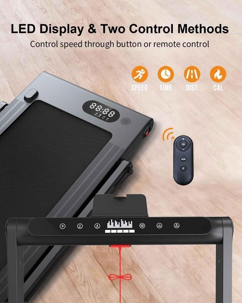 Walking Pad Treadmill - Treadmills for Home & Office - Portable Treadmill with Remote Control, LED Display, 265 LB Capacity, Space-Saving Compact Treadmill for Walking, Jogging, and Running