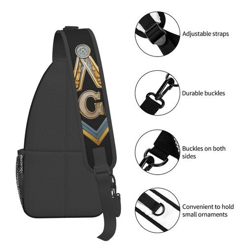 Mqtzyiwx Master Masonic Sling Backpack Hiking Backpack Crossbody Bag Sports Lightweight And waterproof Chest Bag Shoulder Bag For Women Men