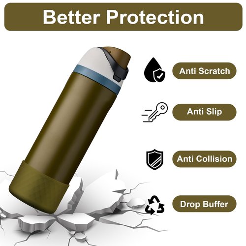 YOUCOX Silicone Boot for Owala Water Bottle 24 oz, Anti-Slip Protective Sleeve for FreeSip/Twist/Flip Stainless Steel Water Bottles, Bottom Cover for Owala Accessories, BPA Free, Dishwasher Safe