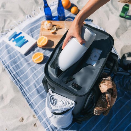COOLIO Backpack Cooler 10,000mAh Battery, Play Music, 18-Can Waterproof Cooler for Beach, Camping, Fishing, Picnics, and Hiking – Keeps Food and Drinks Cold for Hours