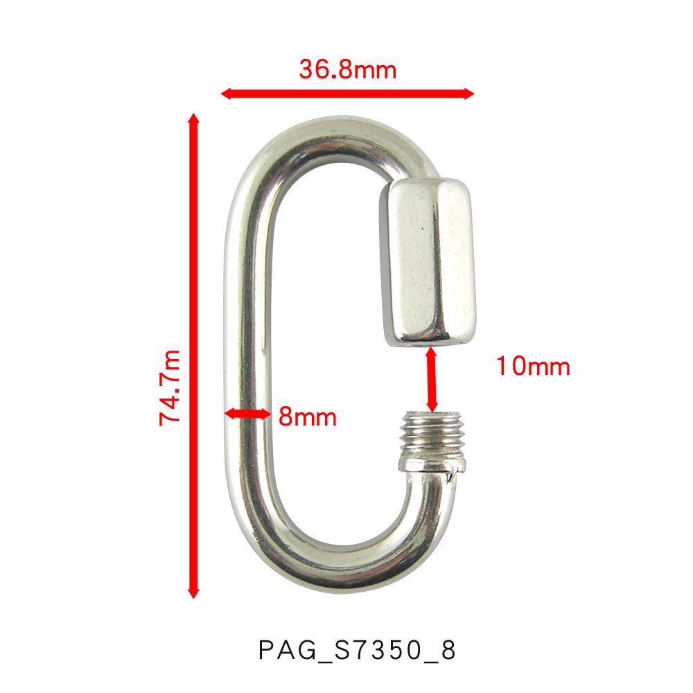 PROTEUS Stainless Steel D Shape Quick Link 5/16 inch, Chain Connector Keychain Buckle, Pack of 5
