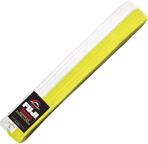 Fuji Sports Belt - Lightweight Adjustable Running Belt in White/Yellow