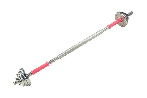 Rowland Harbor 38cm/14.9 Inch Pink Threaded Dumbbell Durable Rubber Handles/Adjustable Dumbbell Bar Handles - Fit 1 inch Standard Weight Plate - Weightlifting Accessories - Sold in Pair