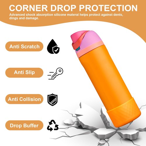 yoelike Silicone Boot for Owala Water Bottle 24 oz, Anti-Slip Protective Sleeve for FreeSip/Twist/Flip, Bottom Bumper Cover for Watter Bottle Accessories