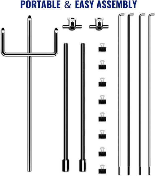 Highwild Adjustable Paper Target Stand, Frame with 8 Clips | Clear Bullseye Targets Sheet for Shooting Practice