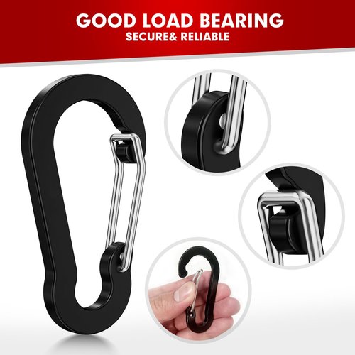2.7'' Large Carabiner Clip,10 PCS Aluminum Lightweight and Durable Carabiner Clips for Keys, Fishing, Camping