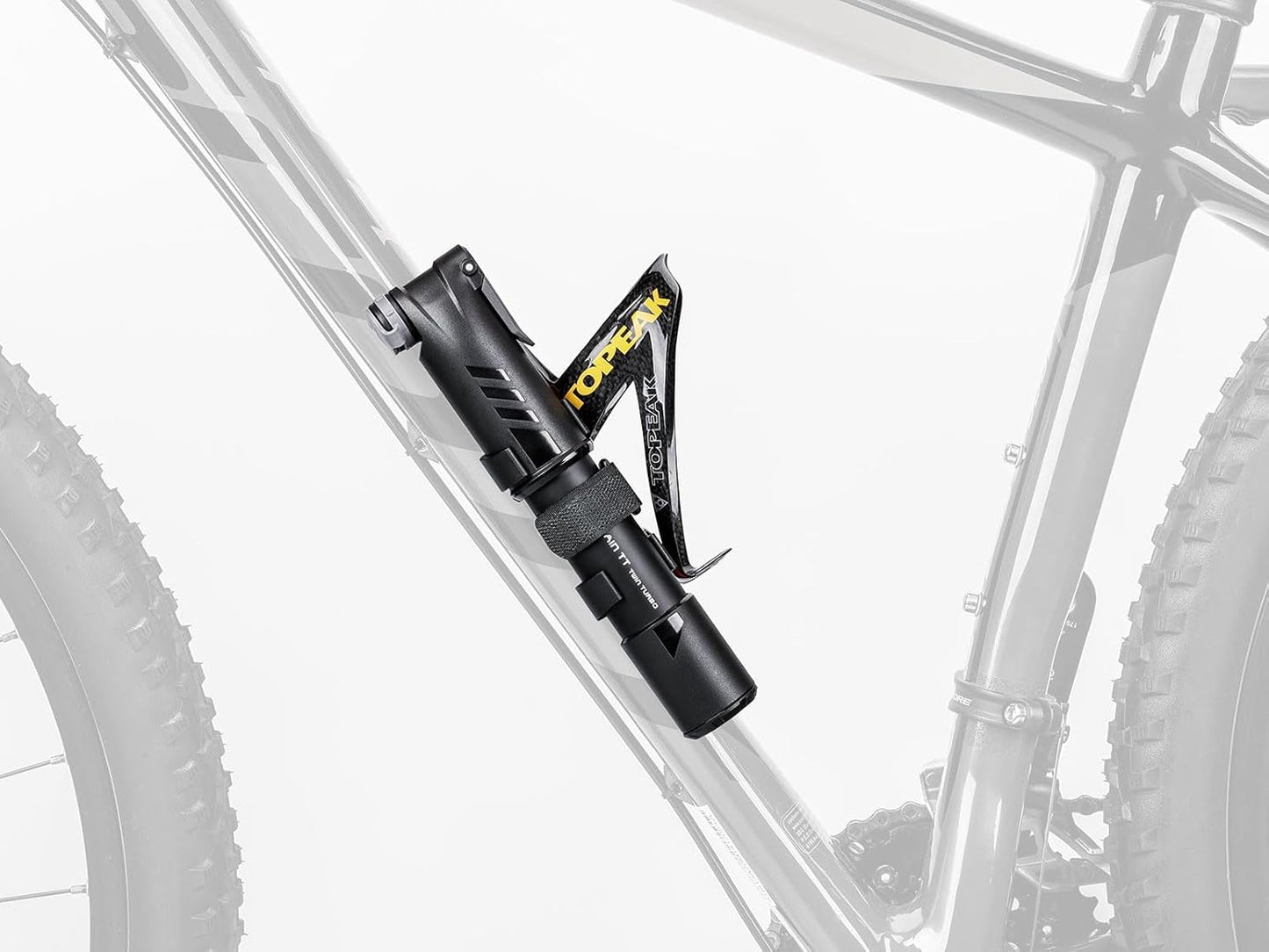 Topeak Mountain TT Twin Turbo Pump, 120 Psi/ 8.3 Bar, Fits Presta, Schrader, and Dunlop Valves