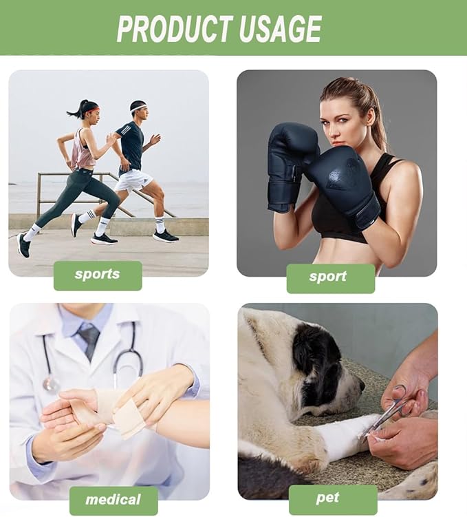6 Pack Elastic Bandage Wrap, 2" Wide Compression Roll Latex Free Bandage for Legs, Ankle, Knee, Body Wrap, Compression Leg Wraps,First Aid Kit