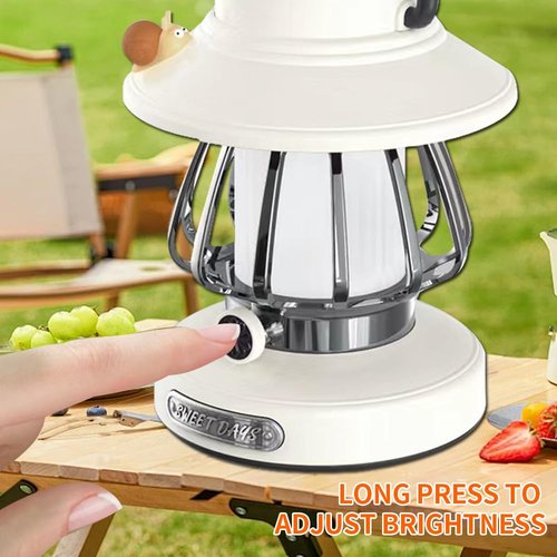YZYOE LED Rechargeable Retro Horse Lamp, Outdoor Cute Camping Light, Portable Mini Snail Horse Lamp with 3-Mode Dimmable Light Intensity and Memory Function