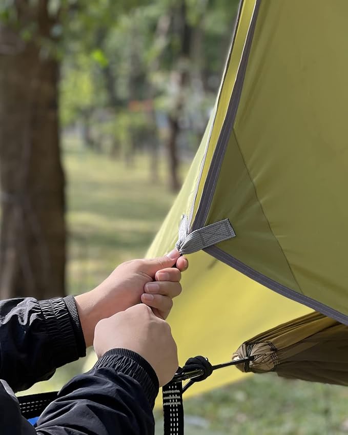 Hammock Tent Rain Fly-Camping Hammock Outdoor Tarp-Small Door Design-Keep Side Wind Rain-Best for Backpacking Hiking Camping Survival