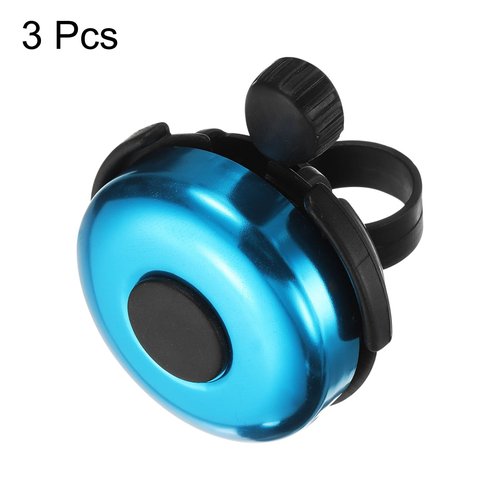 HARFINGTON 3pcs Bike Bell Classic Bicycle Bell with Loud Crisp Clear Sound Bike Ring Bell Aluminum Bike Accessories for Adults Children Road Mountain Bike, Blue