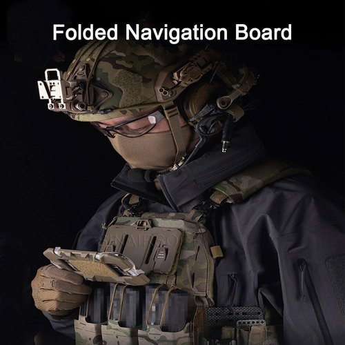 SINAIRSOFT Tactical Vest Phone Holder MOLLE Plate Carrier Phone Mount Folded Navigation Board (Ranger Green)