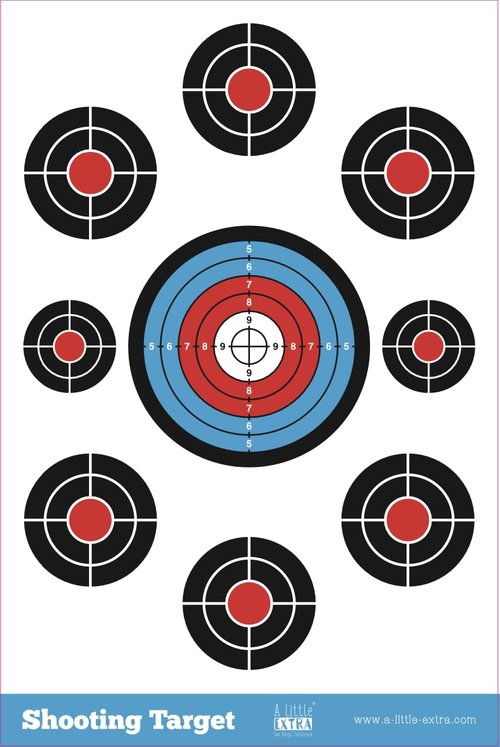 Shooting Targets Paper Bundle - Black blottles & Glasses 12"x18" (Front and Back) - 50 Pack, Indoor & Outdoor Range