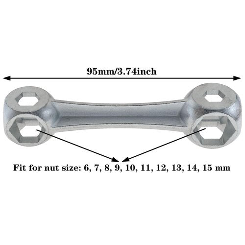 safycaby Bicycle Hexagon Wrench 10 in 1 Bone Shape Hexagon Wrench 6-15mm Hexagonal Wrench Bicycle Tool 1PCS