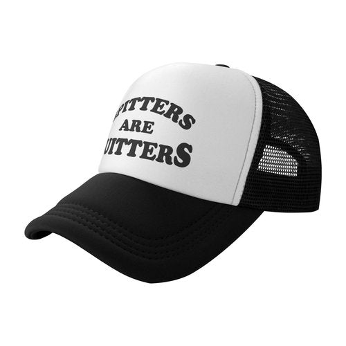 Spitters are Quitters Hat Funny Trucker Hats Adjustable Classic Fishing Cap for Men and Women Black