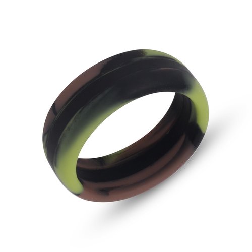 DYNOFIT Silicone Ring - Comfortable 4 Piece Set of Mens Wedding Band - Durable, Flexible Rings for Men - Perfect for Active Men, Blue Collar Workers, First Responders (12)