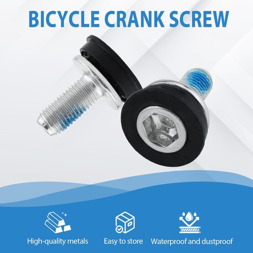 SATUY Bike Hex Crank Arm Fixing Bolts with Caps, 8mm Metal Bicycle Crank Allen Key Bolt Screws for Bicycle Square Cranksets and Bottom Brackets (4 Pcs)