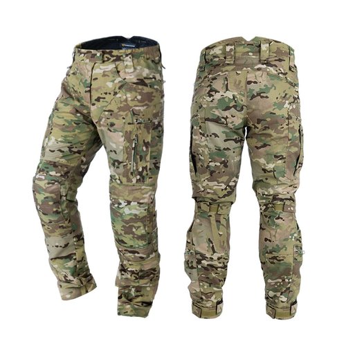 IDOGEAR OUTDOOR Men’s Combat Pants Tactical Camo Pants with Hidden Knee Pads for Paintball Airsoft Milsim Apparel Multi-Pockets Ripstop Trouser(camo,36W x 33L)