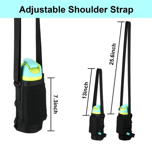 Water Bottle Carrier Bag Compatible with Owala FreeSip Water Bottle, Universal Bottle Holder Carrier Sling Sleeve with Adjustable Strap & Chapsticks Holder, Fit for A Variety of Owala Bottle, 24-40 oz