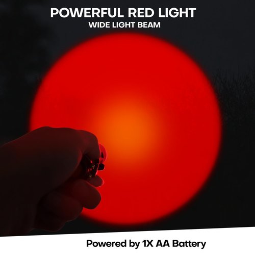 HinsGEAR 2 Pack Red Flashlight LED Single Mode Light 1 Mode LED Torch Scalable Red Light Flashlight for Astronomy Aviation Night Observation