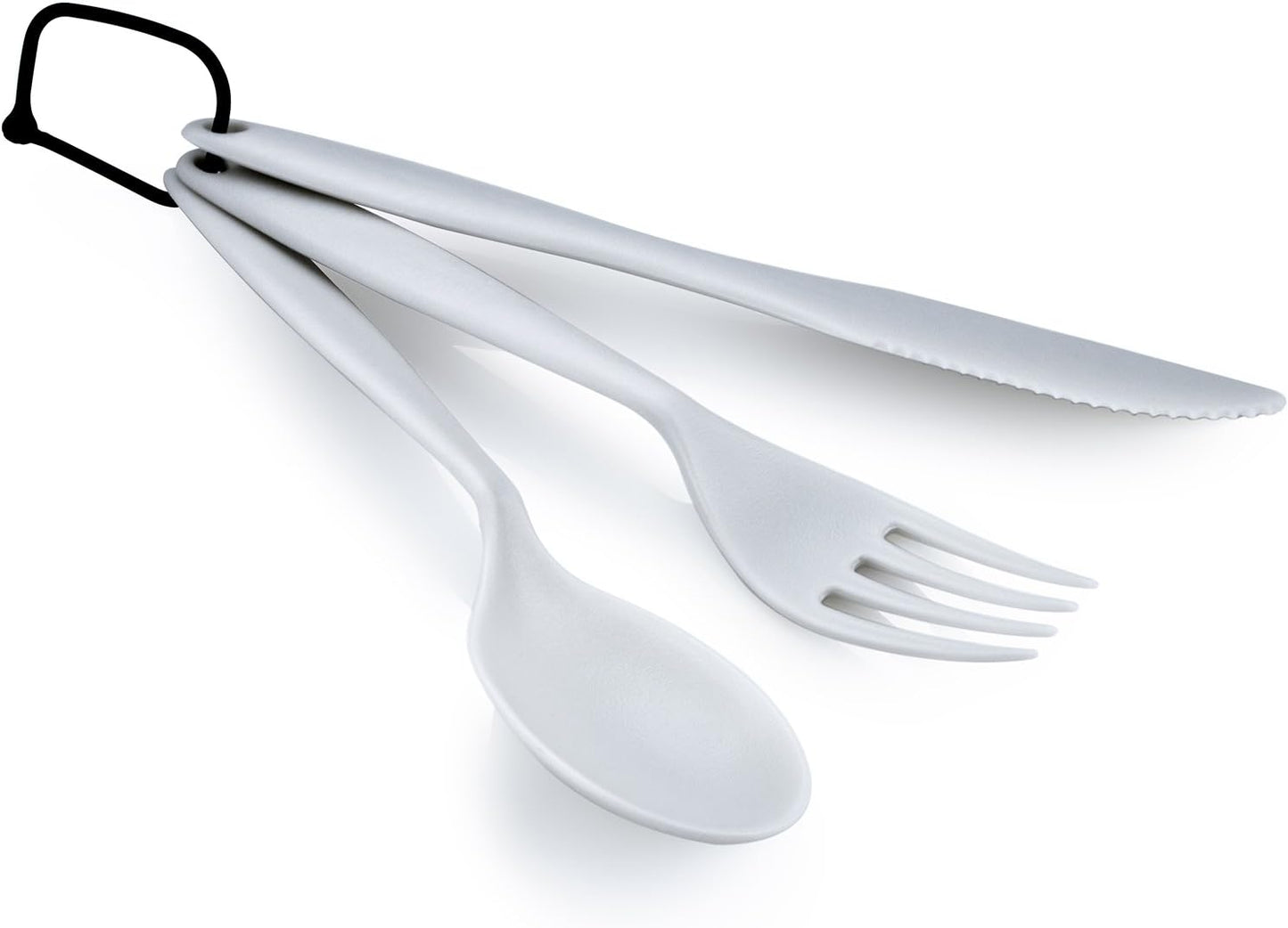 Ring Cutlery Set - 3 Piece GSI Outdoors Camping Utensils in Grey