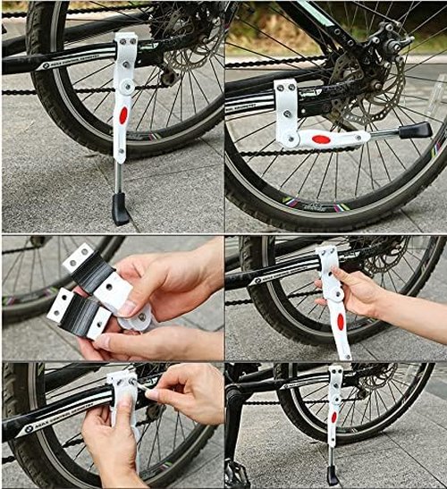 BlueSunshine Bicycle Adjustable Alloy Road Mountain Bike Bicycle Kickstand Side Kickstand Fit for 22" 24" 26"
