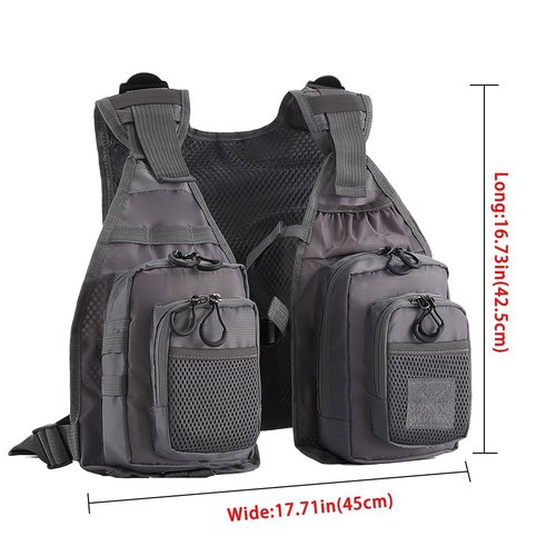 Multi functional breathable vest for sea fishing adventure fishing (grey)