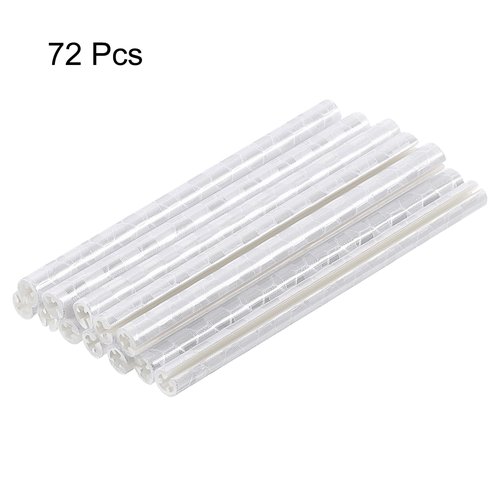 HARFINGTON 72pcs Bike Reflective Spoke Skins 0.2" Plastic Bicycle Spoke Reflectors Spoke Covers Trim Wrap Wheel 360°Visibility for Road Mountain Bike Motorcycles Decoration, White