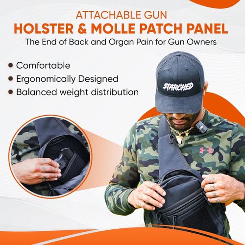 DINOSAURIZED - Raptor Sling Bag โ (Left-Handed) Tactical Shoulder Chest Pack for Men and Women, Versatile EDC Sling Backpack with Durable Design, Perfect for Shooting, Hunting and Daily Use.