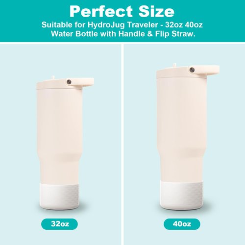 yoelike 2 PCS Silicone Boot for Hydrojug Traveler 40 oz Tumbler, Anti-Slip Protective Sleeve for Hydrojug Stainless Steel Tumbler, Bottom Bumper Cover Accessories, Dishwasher Safe, BPA Free