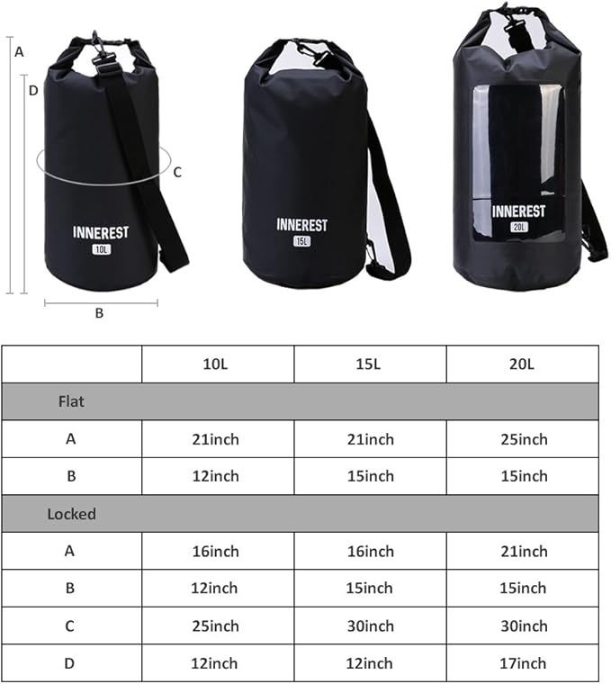 Waterproof Dry Bag Lightweight Sack for Outdoor Water Recreation Beach Boating Camping Fishing Kayaking with a Waterproof phone pouch (Matte Yellow, 10L)
