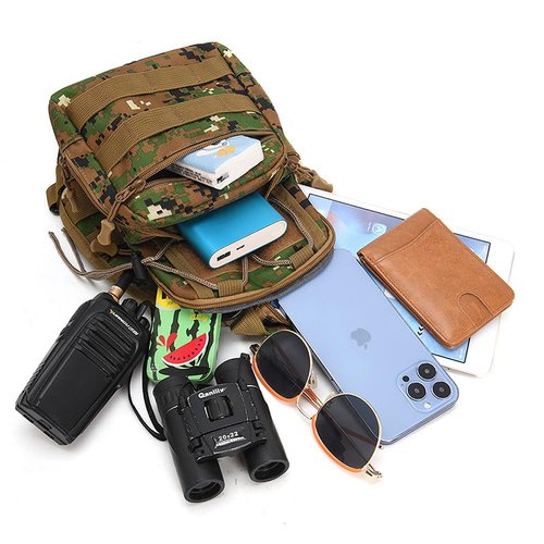 Tactical Backpack, Waterproof Military Cross-body Molle Sling Shoulder Backpack Chest Bag for Outdoor Every Day Carry Camouflage B