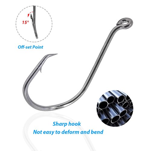 INFISHCEO Fishing Hooks Set High Carbon Steel Catfish Bulk Strong Circle Fishing Hooks Mixed Size for Saltwater Freshwater 161PCS