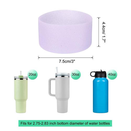 uxcell Silicone Boot Sleeve for Water Bottles Bottom Diameter of 2.84-3", Silicone Water Bottom Silicone Sleeve Cover for Tumbler, Non-Slip Protector Sleeve Cover Boot, Purple