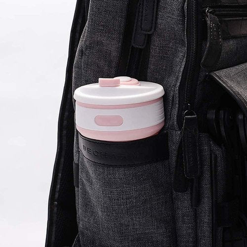 CLTEIN 12Oz Collapsible Cups for Coffee,Pocket Size and Reuseable Travel Mug with Lid,Food-Grade and BPA Free for Kids and Adults (Green)