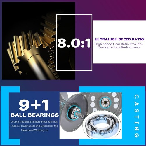 One Bass Fishing Rod Reel Combo, Colorful Fishing Reel, Spinning & Baitcasting Fishing Pole with SuperPolymer Handle-Casting- 6'0" -Right Handed