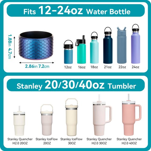 Soledea Silicone Boot for Stanley 20-40 oz & Hydro Flask Water Bottle 12-24 oz, Anti Slip Bottom Cover Sleeve for Tumblers Bottom of 2.83-2.95in