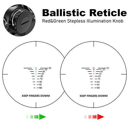 UUQ 1.5-5x32 Crossbow Scope,Circles and Rangefinder Etched Glass Ballistic Reticle Optic, 250-450 FPS Red Green Illuminated,Compact Crossbow Scope for Hunting 20-100 Yards with 20mm Scope Rings