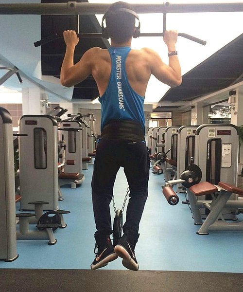 HemeraPhit Weighted Chin Up Belt with Chain Dip Belt Powerlifting Strength Training Pull Up Belt Waist Back Support
