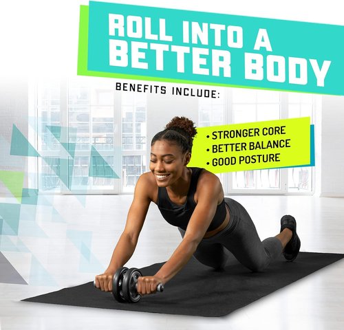Ab Roller Wheel, Abs Workout Equipment for Abdominal & Core Strength Training, Strength Training Accessories for Abs, Exercise Wheel for Men Women
