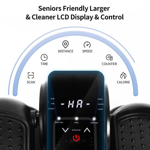 Under Desk Elliptical Exercise Machine with Remote & 12 Speeds, Electric Fitness Equipment While Sitting for Elderly Ellipse as seen on TV for Seniors Mini Office Home Workout Stepper