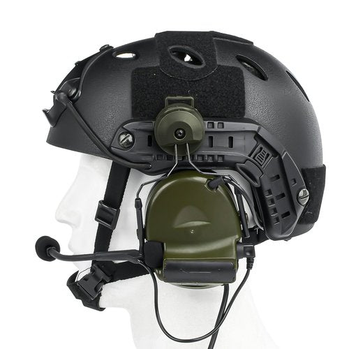 Comta II Tactical Airsoft Shooting Hunting Wargame Headset with mic,Without Noise Cancellation Function,Sponge Ear Pads with ARC Rail Adapter and U94 PTT Kenwood Adapter for Airsoft Sports