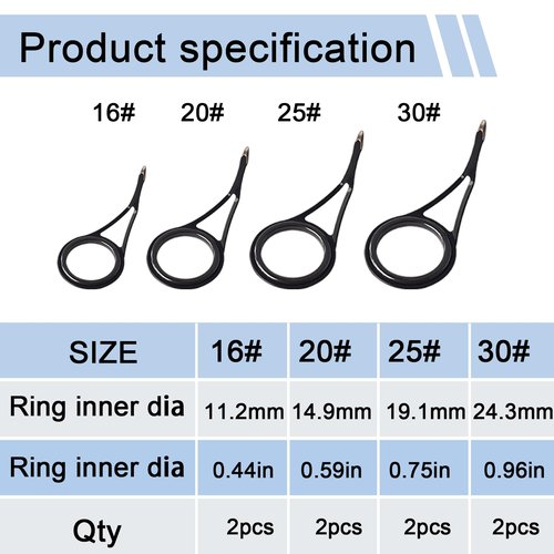 Aventik Fishing Rod Eyelet Repair Kit Complete, Emergency Quick-Fix Fishing Pole Eyes Replacement Kits Including Winding Thread, Epoxy and Stainless Steel Guides for Spinning Rod(Spinning Repair Kit)